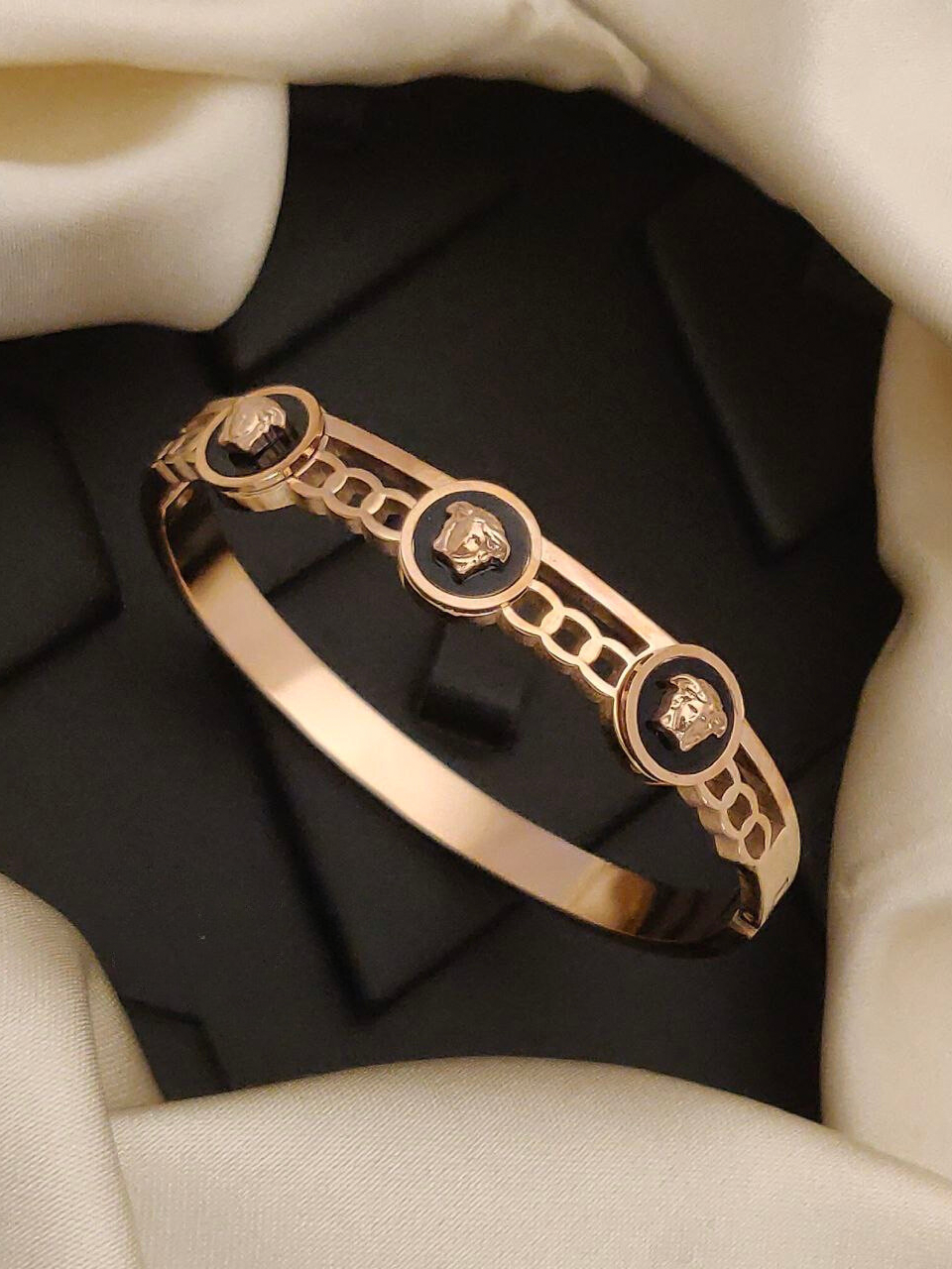 jewelvyn Rose Gold Plated Studded Bracelate