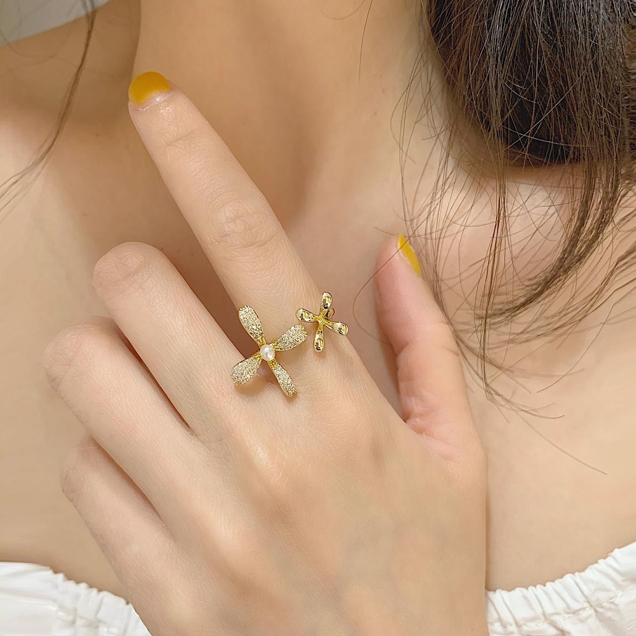 jewelvyn gold plated studded with cubic zirconia diamond ring