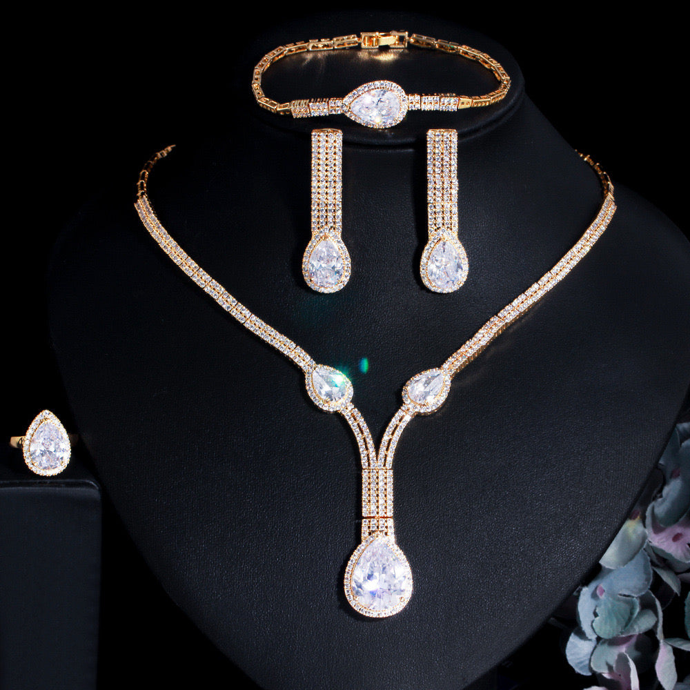 Jewelvyn Silver Plated Studded With Zirconia Diamond Necklace