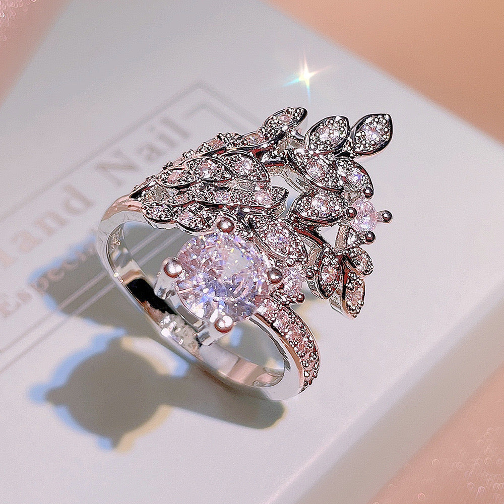 jewelvyn silver plated studded with cubic zirconia diamond ring