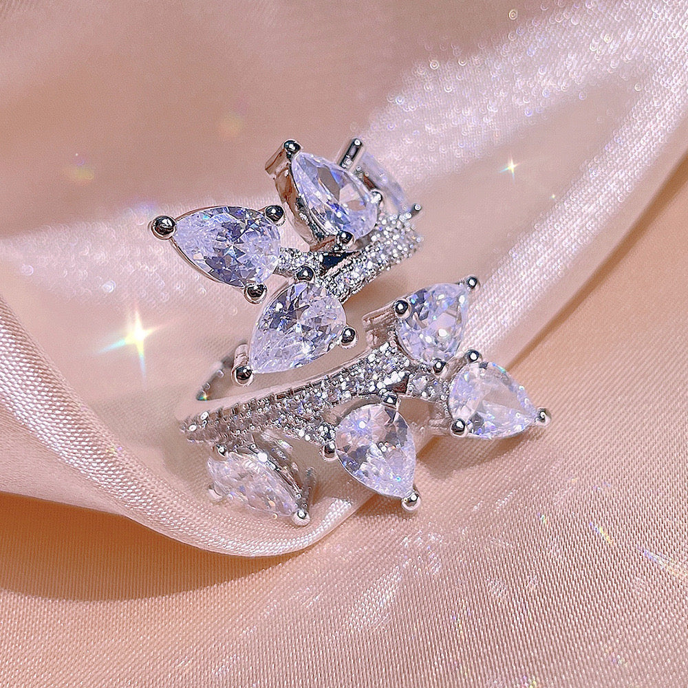 jewelvyn silver plated studded with cubic zirconia diamond ring
