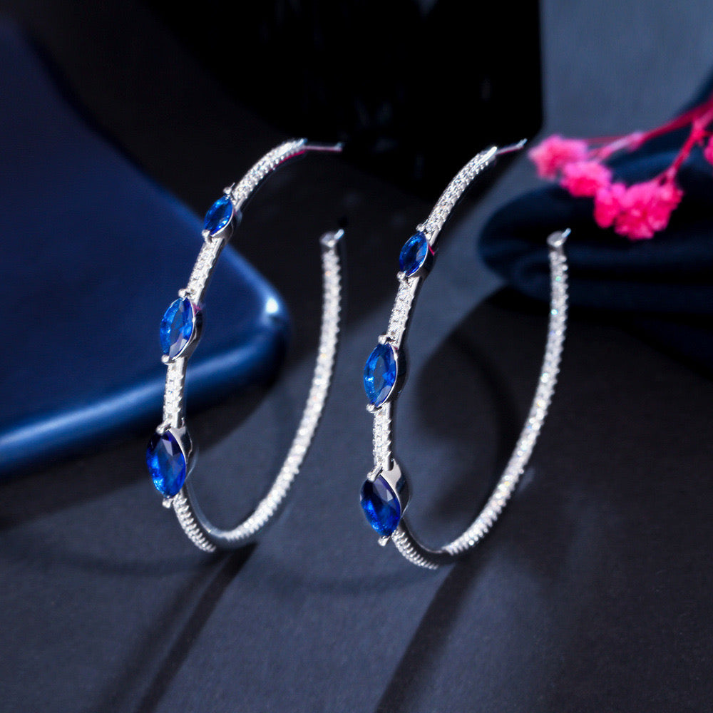 jewelvyn Silver Plated Studded With Zirconia Diamond Earrings
