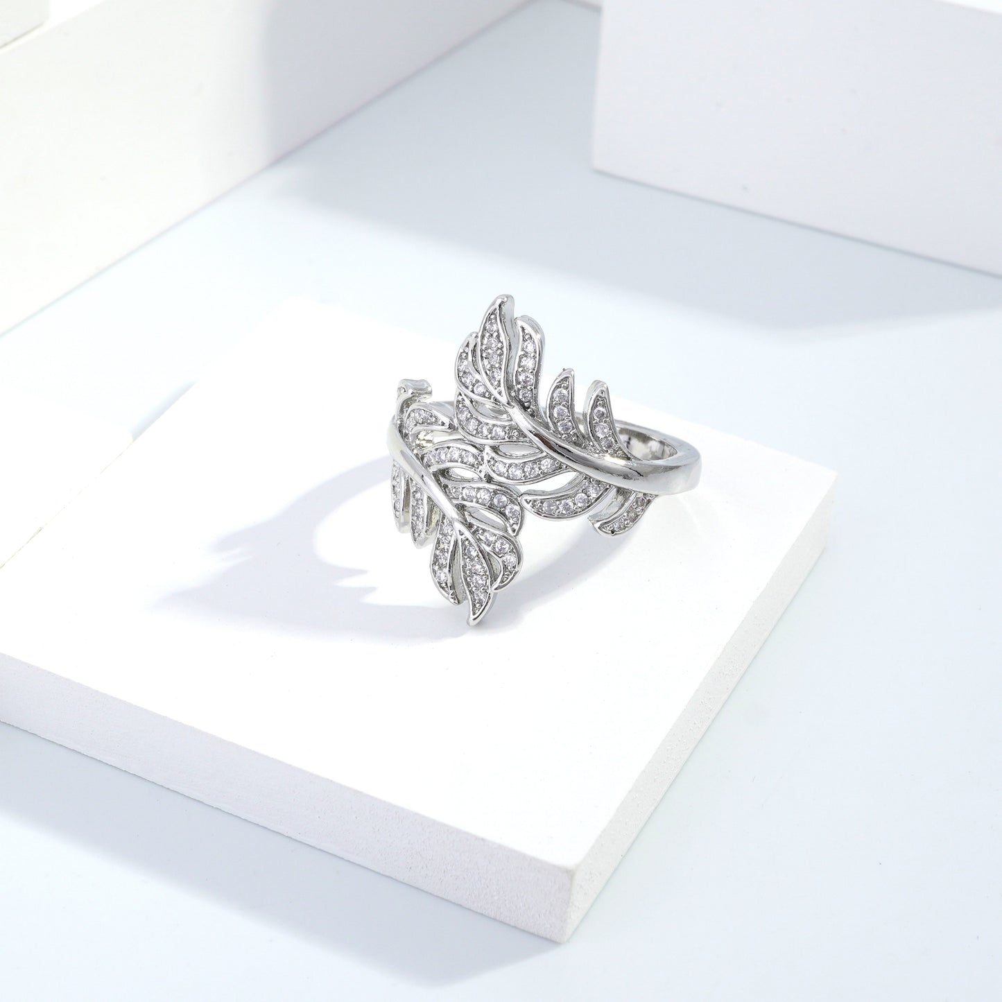 jewelvyn Silver plated studded with cubic zirconia diamond Silver Ring