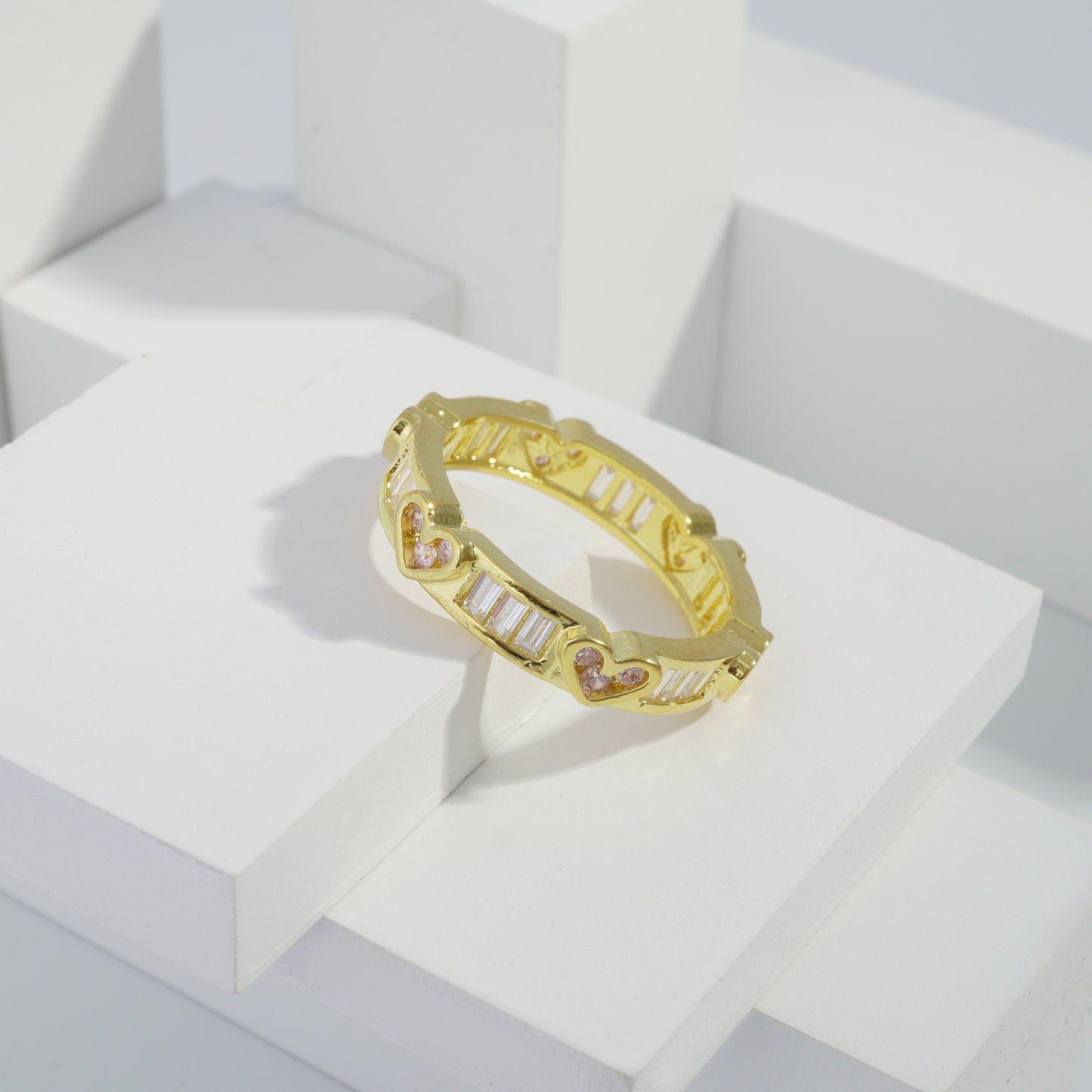 jewelvyn Gold plated studded with cubic zirconia diamond Gold Ring