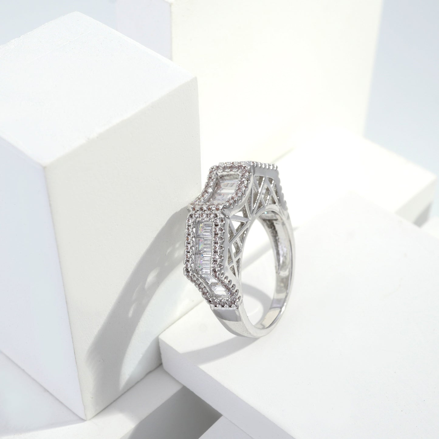 jewelvyn Gold plated studded with cubic zirconia diamond Gold Ring