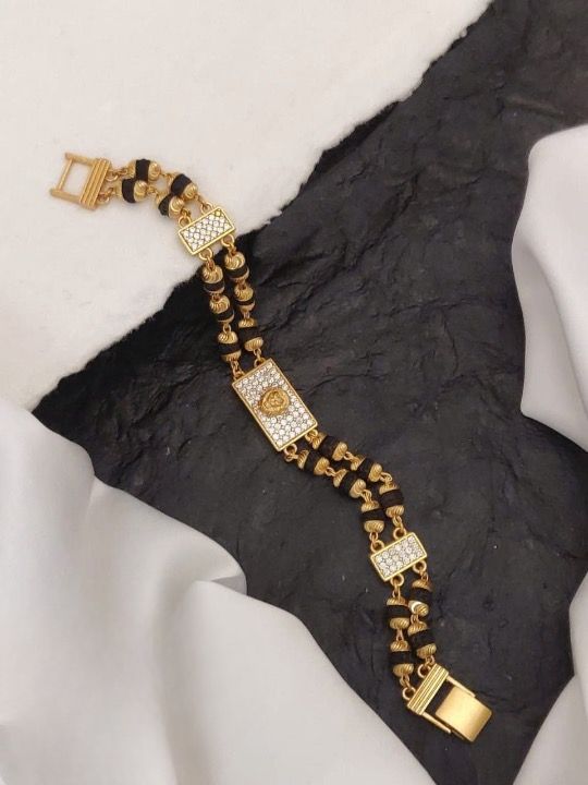 jewelvyn Gold Plated Studded With Zircoina Diamond With Gold Bracelate