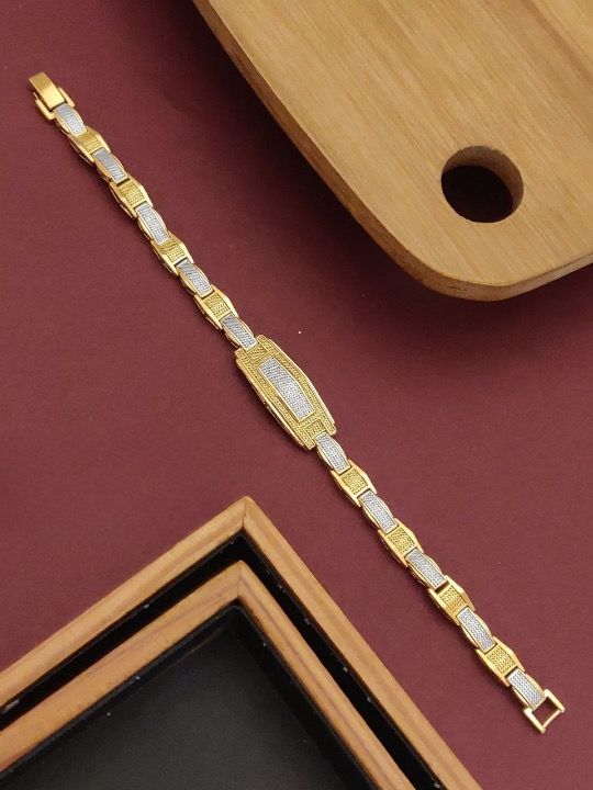 jewelvyn Gold Plated Studded With Gold Bracelate