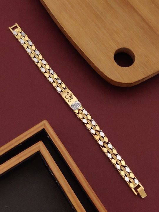 jewelvyn Gold Plated Studded With Gold Bracelate