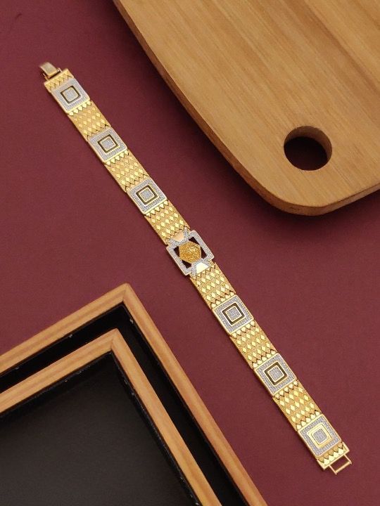 jewelvyn Gold Plated Studded With Gold Bracelate