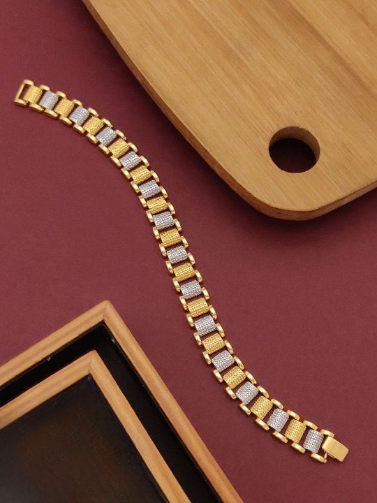 jewelvyn Gold Plated Studded Gold Bracelate