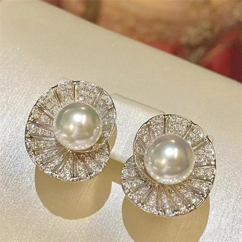 jewelvyu Silver Plated Studded With Zirconia Diamond Earrings
