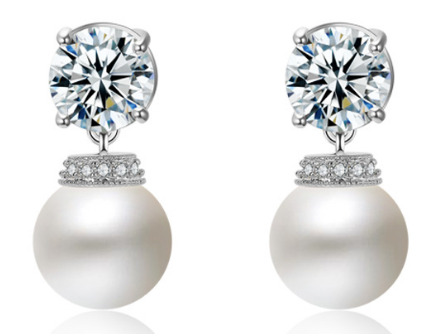 jewelvyn Silver Plated Studded With Zirconia Diamond Earring