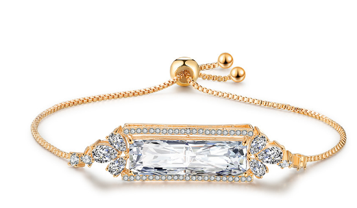 jewelvyn Silver Plated Studded With Zirconia Diamond With Stone Bracelate