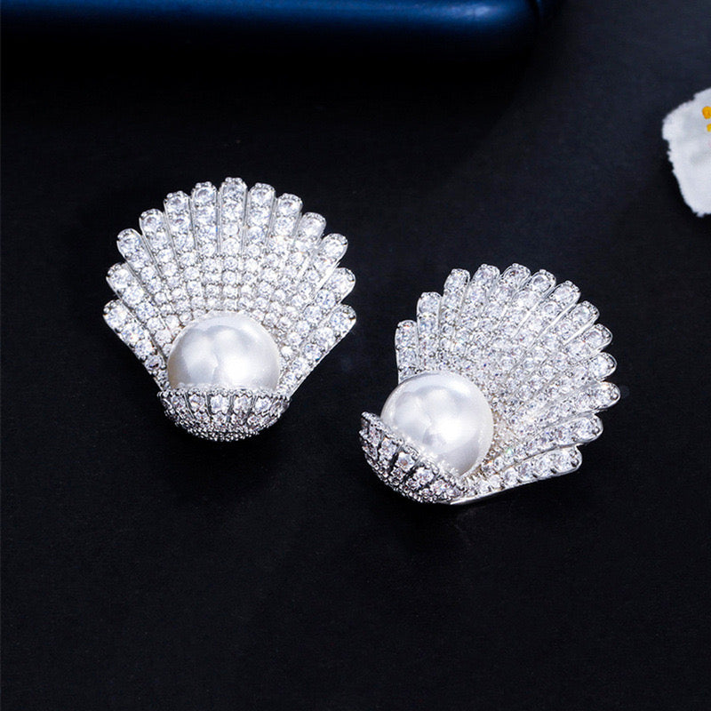 jewelvyn Silver Plated Studded With Zirconia Diamond Earrings
