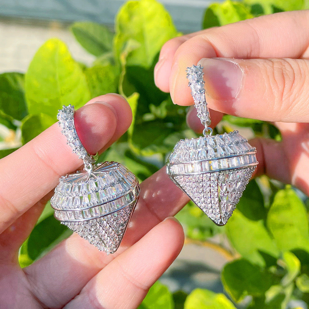 jewelvyn Silver Plated Studded With Zirconia Diamond Earrings