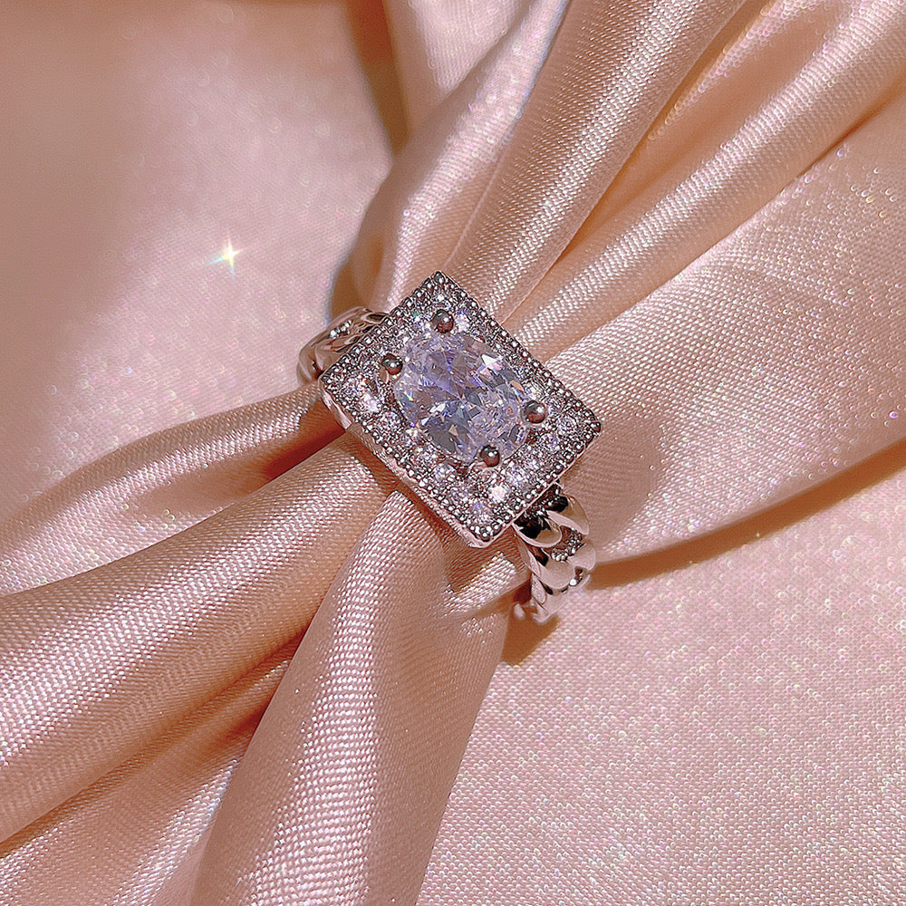 jewelvyn silver plated studded with cubic zirconia diamond ring