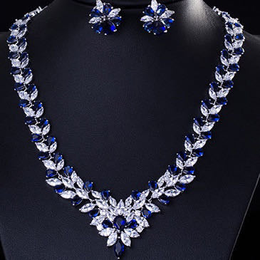 jewelvyn Silver Plated Studded With Zirconia Diamond With Multi Colour Necklace