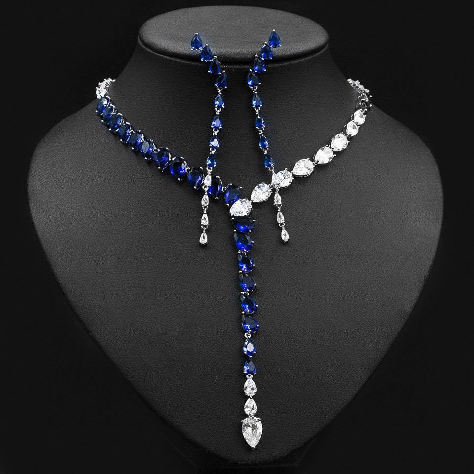 jewelvyn Silver Plated Studded With Zirconia Diamond With Multi Colour Necklace