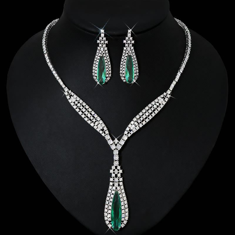 jewelvyn Silver Plated Studded With Zirconia Diamond With Multi Colour Necklace