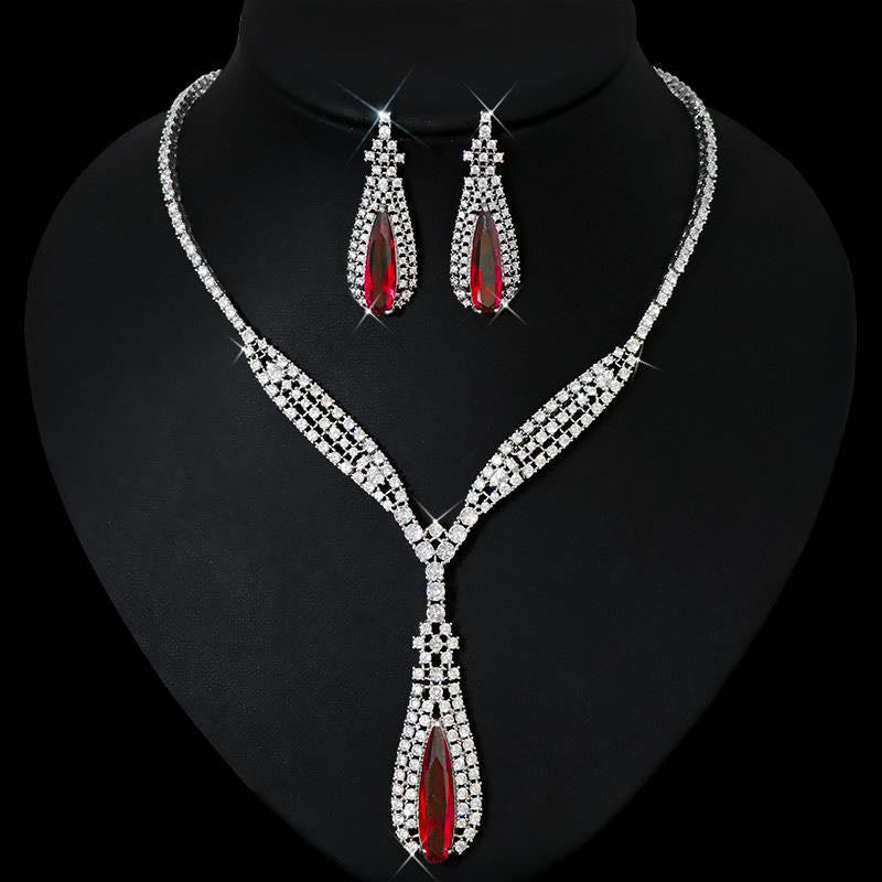 jewelvyn Silver Plated Studded With Zirconia Diamond With Multi Colour Necklace