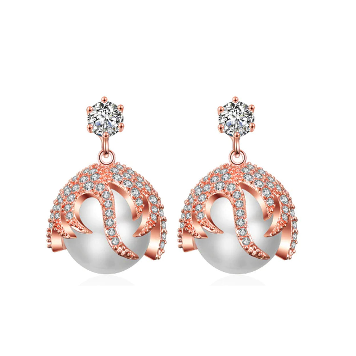 jewelvyn Silver Plated Studded With Zirconia Diamond Earrings
