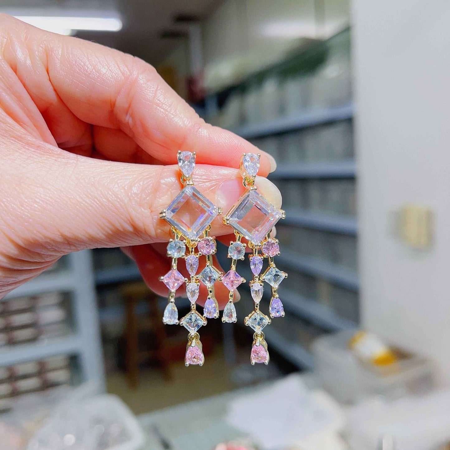 jewelvyn Silver Plated Studded With Zirconia Diamond Earring