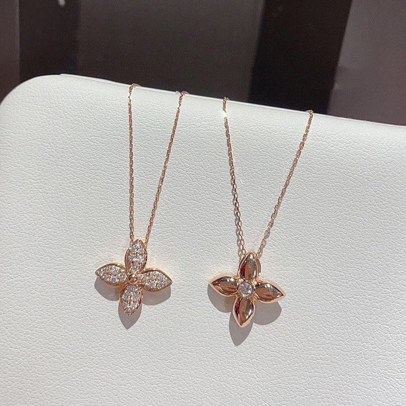 jewelvyn Rose Plated Studded With Cubic Zirconia Diamond Chain Pendant