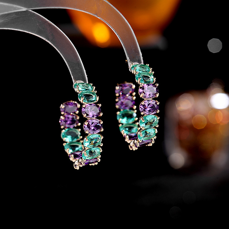 jewelvyn Silver Plated Studded With Zirconia Diamond Earring