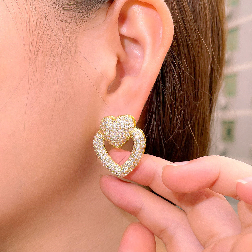 jewelvyn Silver Plated Studded With Zirconia Diamond With Multi Colour Earrings