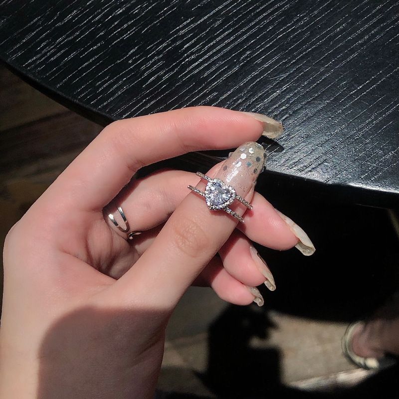 jewelvyn silver plated studded with cubic zirconia diamond ring