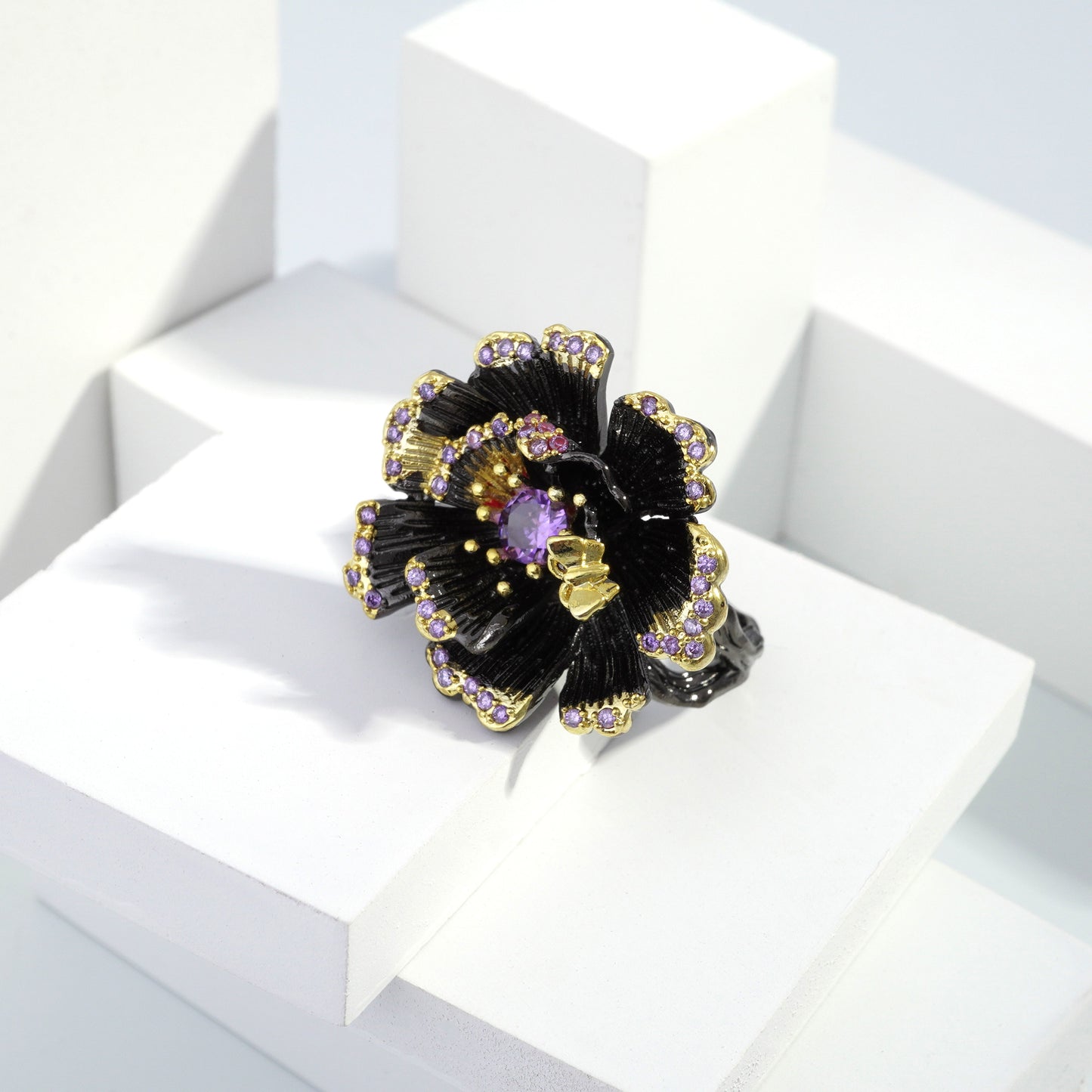 jewelvyn Silver plated studded with cubic  zirconia diamond Silver Ring