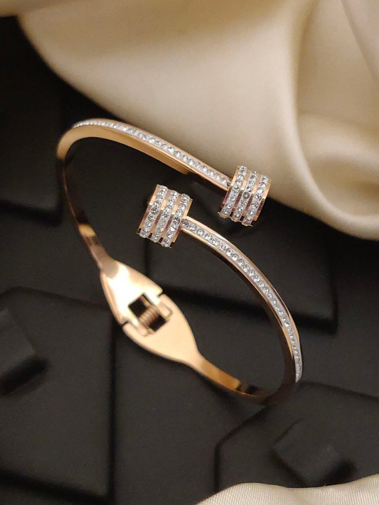 Jewelvyn Rose Gold Plated Bracelet With Zircoina Diamond