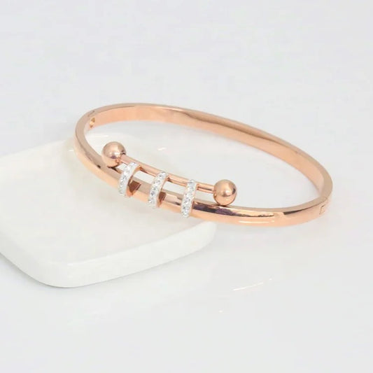 jewelvyn  Rose Gold Plated Studded With Zircoina Diamond With Rose Gold  Bracelate