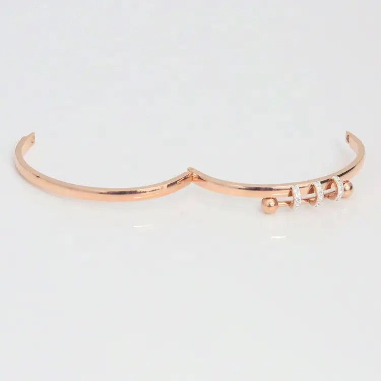 jewelvyn  Rose Gold Plated Studded With Zircoina Diamond With Rose Gold  Bracelate