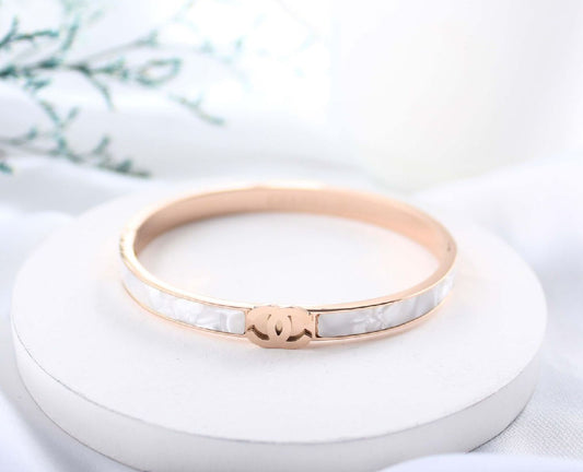 jewelvyn Rose Gold Plated Studded With Zircoina Diamond With Rose Gold Bracelate