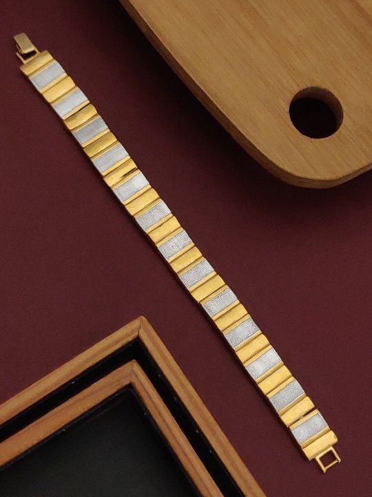 jewelvyn  Gold Plated Studded With Gold Bracelate
