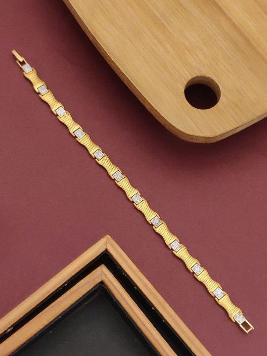 jewelvyn  Gold Plated Studded With Gold Bracelate