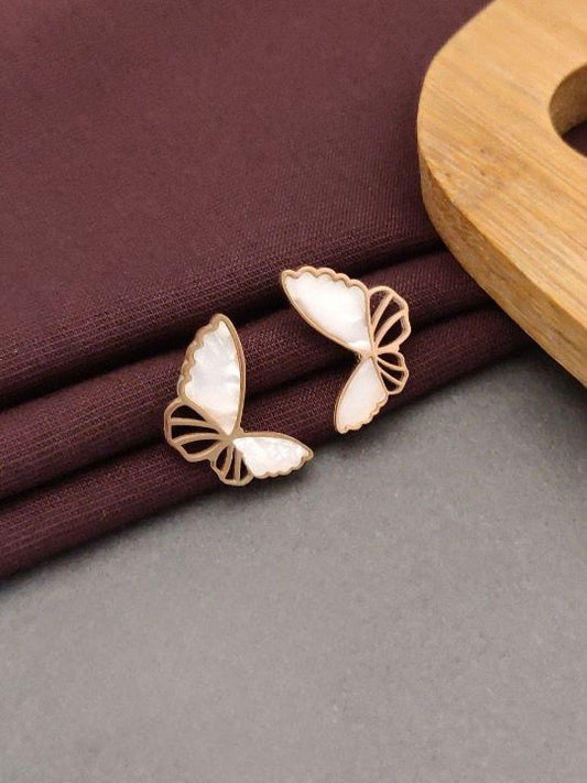 Jewelvyn Gold Plated Studded With Zirconia Diamond Earrings