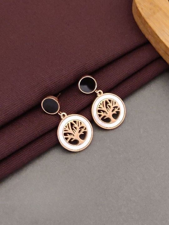 Jewelvyn Gold Plated Studded With Zirconia Diamond Earrings