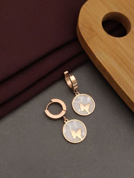Jewelvyn Gold Plated Studded With Zirconia Diamond Earrings