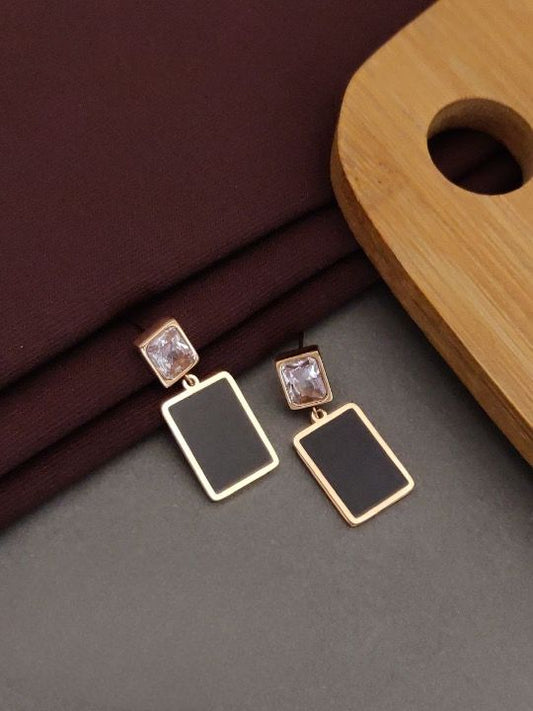 Jewelvyn Gold Plated Studded With Zirconia Diamond Earrings