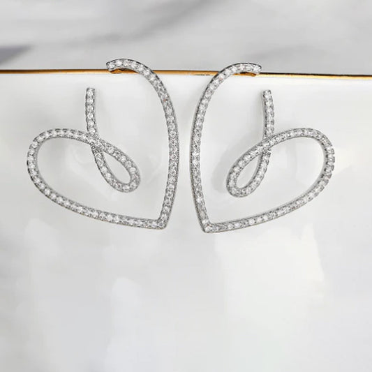 jewelvyn Silver Plated Studded With Zirconia Diamond Earrings