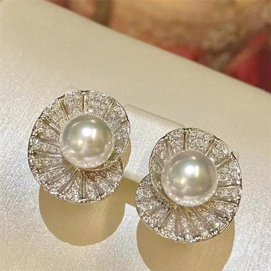 jewelvyu Silver Plated Studded With Zirconia Diamond Earrings