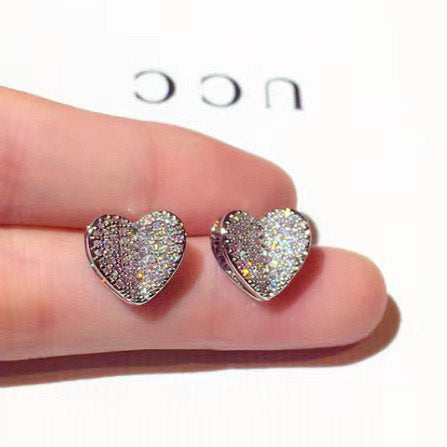 jewelvyn Silver Plated Studded With Zirconia Diamond Earrings