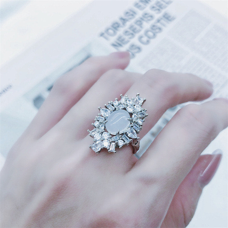 jewelvyn silver plated studded with cubic zirconia diamond ring