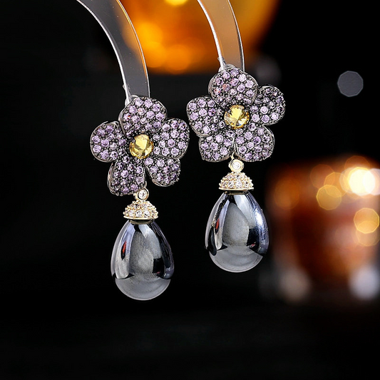 jewelvyn Silver Plated Studded With Zirconia Diamond Earring