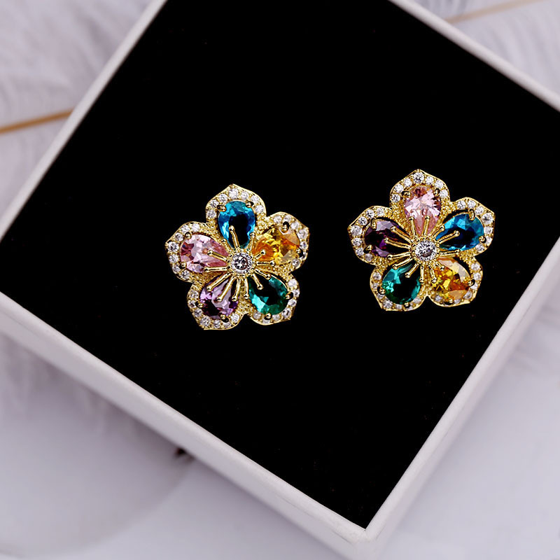 jewelvyn Silver Plated Studded With Zirconia Diamond Earrings