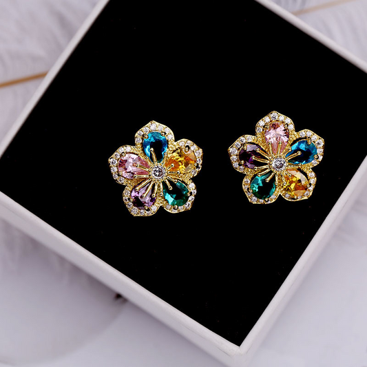 jewelvyn Silver Plated Studded With Zirconia Diamond Earrings