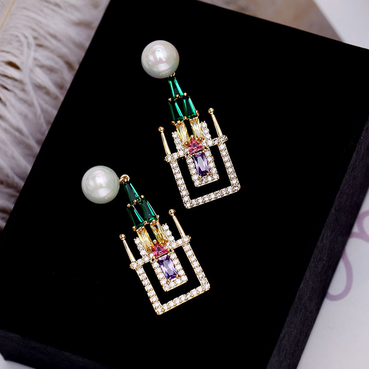 jewelvyn Silver Plated Studded With Zirconia Diamond Earring