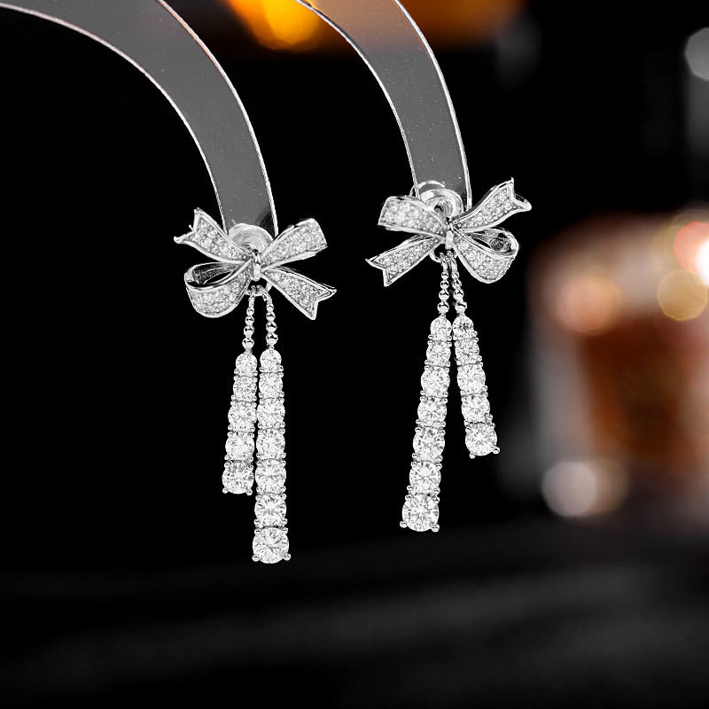 jewelvyn Silver Plated Studded With Zirconia Diamond Earrings